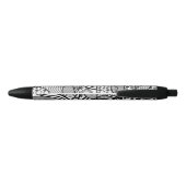 Stylo Noir Motif Patchwork Noir & Blanc 02 (Dos)