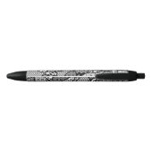 Stylo Noir Motif Patchwork Noir & Blanc 05 (Dos)