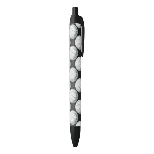 Stylo Noir Motif peint de boule de golf (Bas (Vertical))