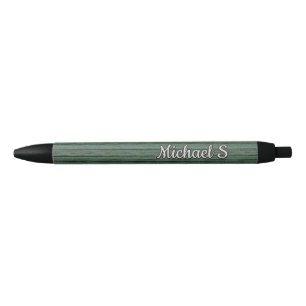 Stylo Noir Motif personnalisé vert gris bois personnalisé