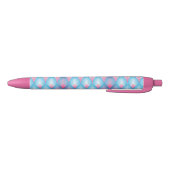 Stylo Noir Motif Pétal Turquoise Et Rose (Bas)