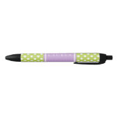 Stylo Noir Motif Pois vert et lavande (Bas)