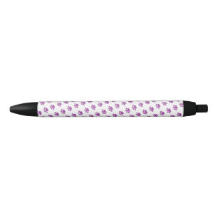 Stylo Noir Motif pourpre d'empreinte de patte