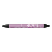 Stylo Noir Motif pourpre d'orchidée (Devant)