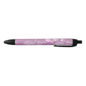 Stylo Noir Motif pourpre d'orchidée (Bas)