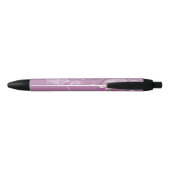 Stylo Noir Motif pourpre d'orchidée (Dos)