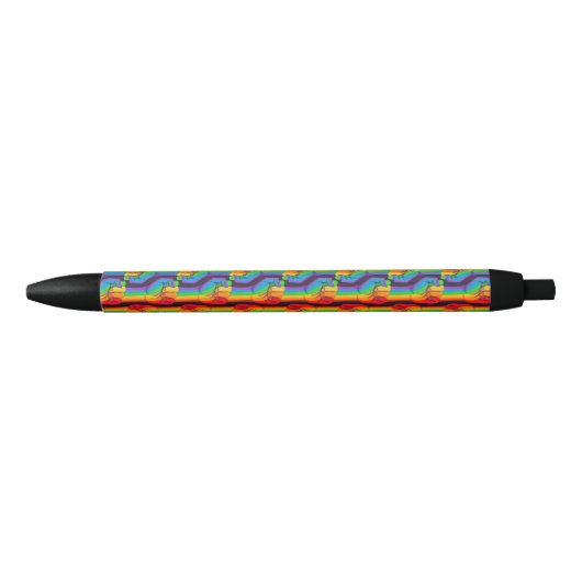 Stylo Noir Motif Rainbow Fist (Devant)