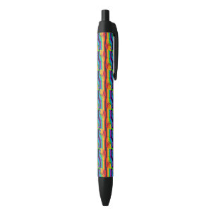 Stylo Noir Motif Rainbow Fist
