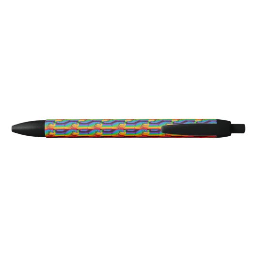 Stylo Noir Motif Rainbow Fist (Dos)