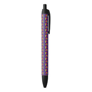 Stylo Noir Motif Rainbow Hearts
