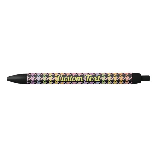 Stylo Noir Motif Rainbow Houndstooth (Devant)