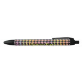 Stylo Noir Motif Rainbow Houndstooth (Haut)