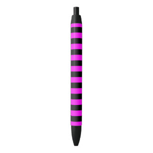 Stylo Noir Motif rayé pourpre et noir Coloured
