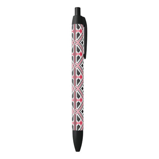 Stylo Noir Motif rétro à point rouge et noir (Bas (Vertical))