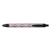 Stylo Noir Motif rétro à point rouge et noir (Dos)