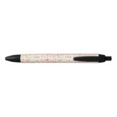 Stylo Noir Motif romantique avec des coeurs et des lèvres (Dos)