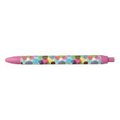 Stylo Noir Motif rond 2 d'enfants de bulles (Devant)
