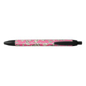 Stylo Noir Motif rose de domino d'amusement (Dos)