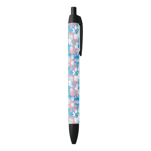 Stylo Noir Motif rose et bleu de chien de camouflage (Bas (Vertical))