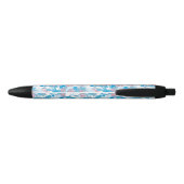 Stylo Noir Motif rose et bleu de chien de camouflage (Dos)