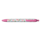 Stylo Noir Motif rose et Pois (Dos)