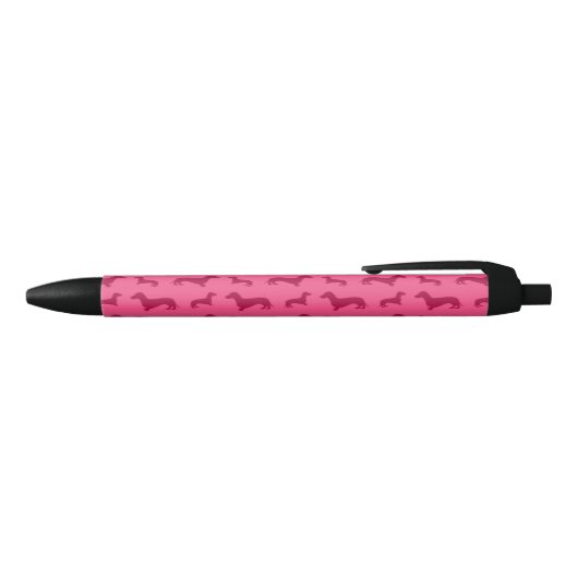 Stylo Noir Motif rose mignon de teckel (Haut)