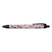 Stylo Noir Motif Rose rose or et triangles noir (Haut)
