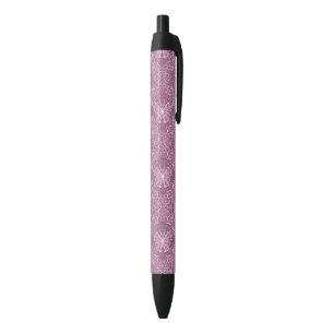 Stylo Noir Motif rose vintage