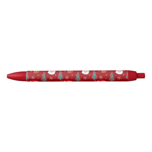 Stylo Noir Motif rouge de Noël (Devant)