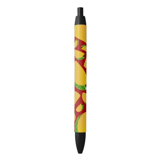 Stylo Noir Motif rouge de taco (devant Vertical)