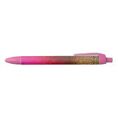 Stylo Noir Motif rouge-rose et d'or (Haut)