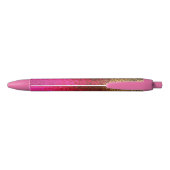 Stylo Noir Motif rouge-rose et d'or (Dos)