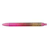 Stylo Noir Motif rouge-rose et d'or (Devant)