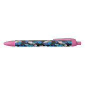 Stylo Noir Motif sans couleur foncée avec papillons bleus Mor (Haut)