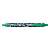 Stylo Noir Motif sans couleur foncée avec papillons bleus Mor (Dos)