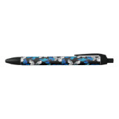 Stylo Noir Motif sans couleur foncée avec papillons bleus Mor (Haut)