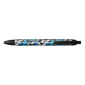 Stylo Noir Motif sans couleur foncée avec papillons bleus Mor (Dos)