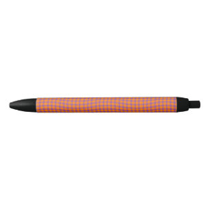Stylo Noir Motif sans couture à rayures orange violet
