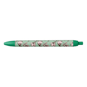 Stylo Noir Motif sans couture avec bourgeons floraux des arbr
