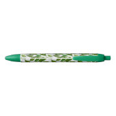 Stylo Noir Motif sans couture avec Feuilles de thé vert (Dos)