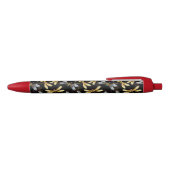 Stylo Noir Motif sans couture avec libellules d'or (Haut)