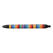 Stylo Noir Motif Serape bleu et or (Devant)