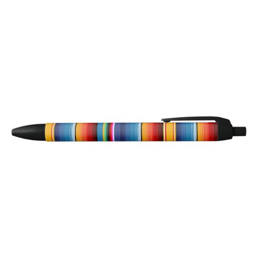 Stylo Noir Motif Serape bleu et or (Haut)