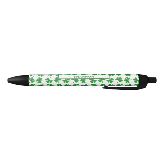 Stylo Noir Motif Shamrock irlandais vert dégradé (Bas)