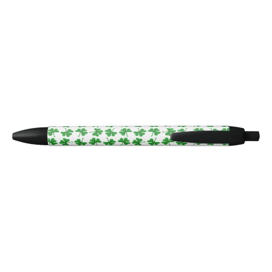 Stylo Noir Motif Shamrock irlandais vert dégradé (Dos)