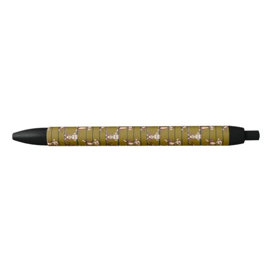 Stylo Noir Motif Singe Espiègle (Devant)