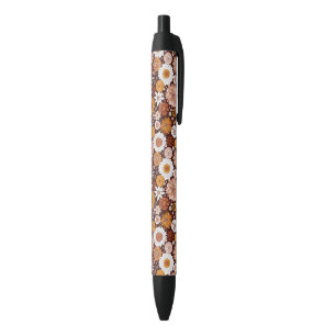 Stylo Noir Motif super Retro Flower Garden