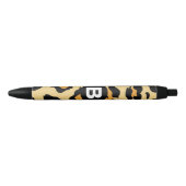 Stylo Noir Motif taches de guépard moderne (Devant)