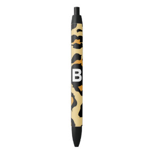 Stylo Noir Motif taches de guépard moderne
