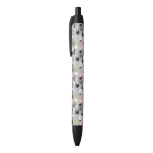 Stylo Noir Motif texturisé tiré par la main de cactus